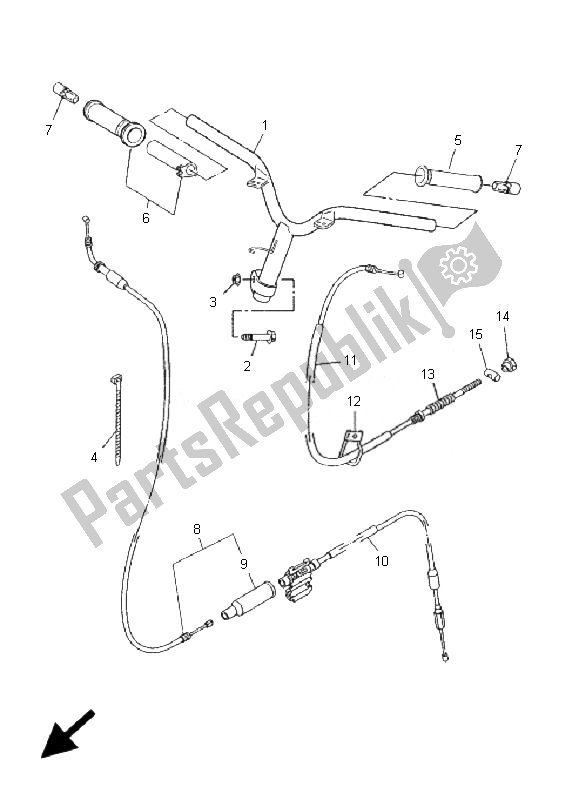 Alle onderdelen voor de Stuurhendel En Kabel van de Yamaha CS 50 RR LC JOG 2007