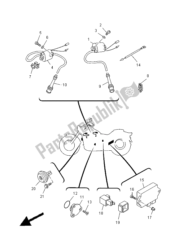 Toutes les pièces pour le électrique 2 du Yamaha XVS 650 Dragstar 2000