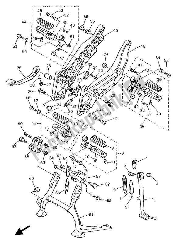 Wszystkie części do Podstawka I Podnó? Ek Yamaha GTS 1000 1993