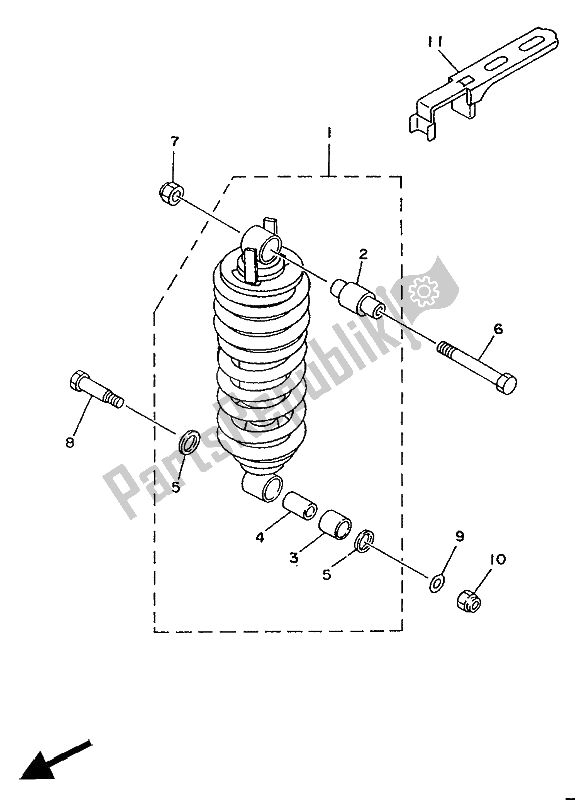 Todas las partes para Suspensión Trasera de Yamaha TDM 850 1992