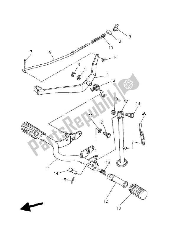 Todas las partes para Soporte Y Reposapiés de Yamaha PW 80 2007