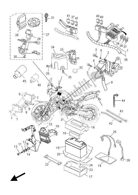 All parts for the Electrical 1 of the Yamaha XT 660 ZA Tenere 2015