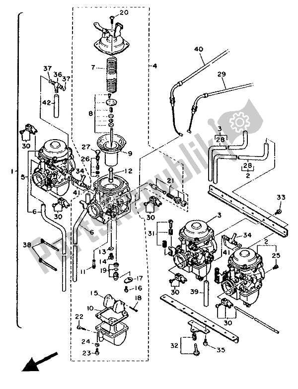 Toutes les pièces pour le Alternatif (carburateur) du Yamaha FJ 1200 1991