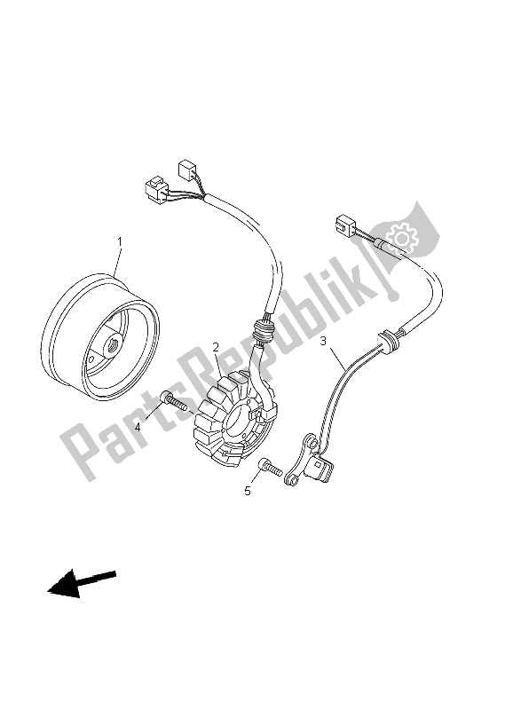 All parts for the Generator of the Yamaha TW 125 2002