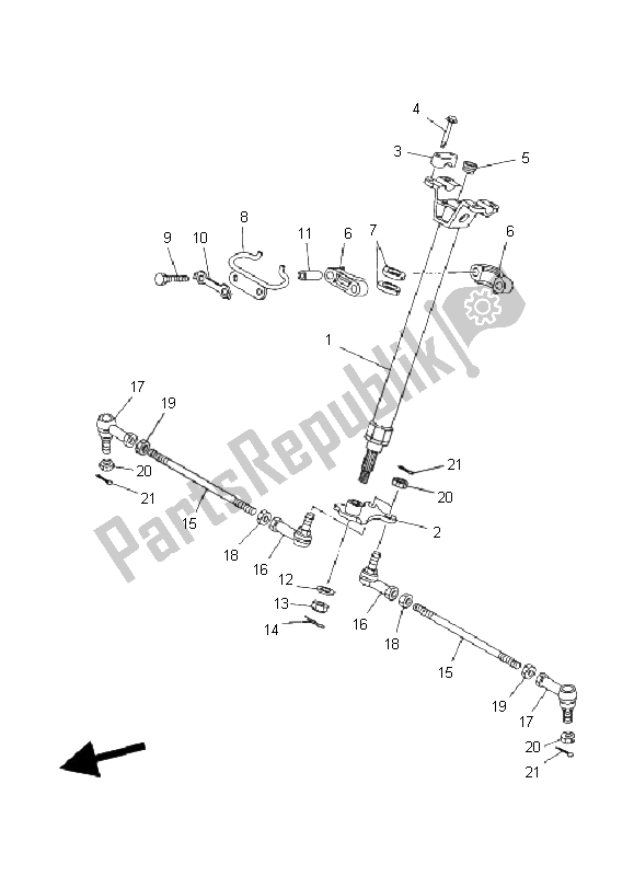 Todas las partes para Direccion de Yamaha YFM 350 BA Bruin 2X4 2006