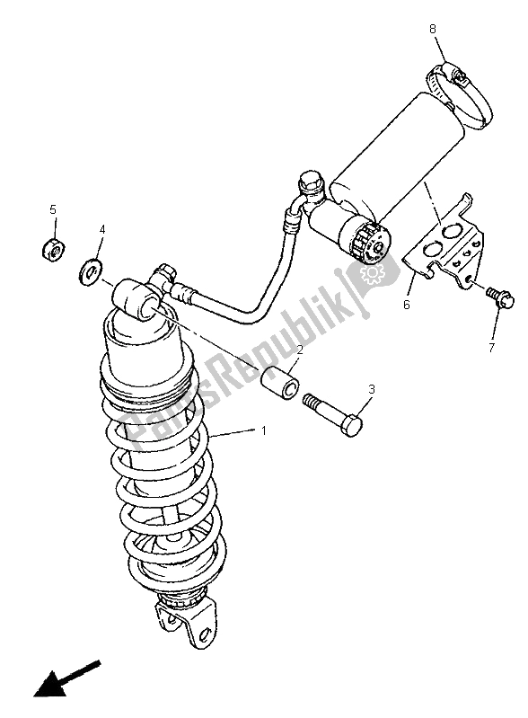 Tutte le parti per il Sospensione Posteriore del Yamaha FZR 600R 1995