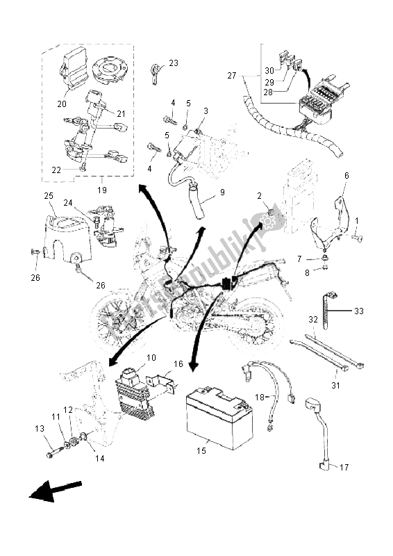 All parts for the Electrical 1 of the Yamaha XT 660Z Tenere 2011