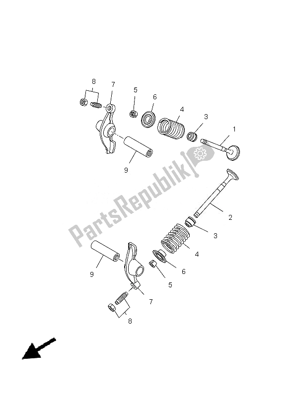 All parts for the Valve of the Yamaha TT R 50E 2013