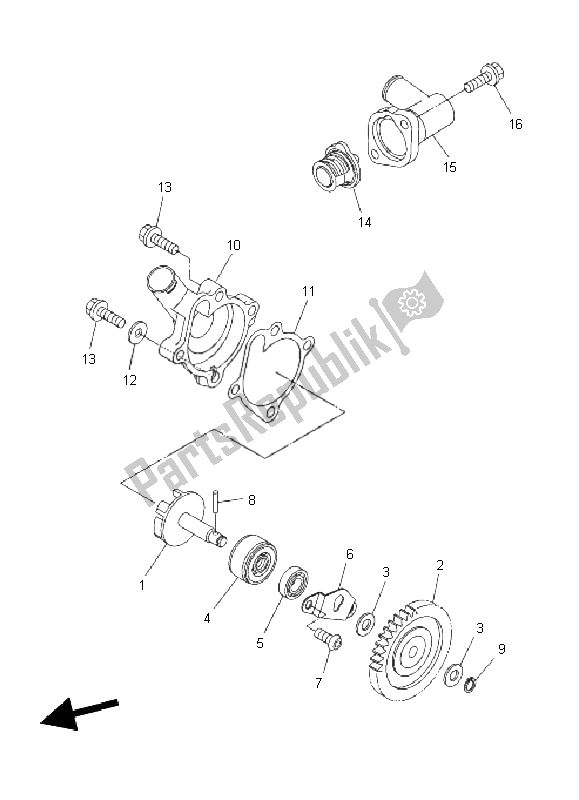 Tutte le parti per il Pompa Dell'acqua del Yamaha WR 250R 2011