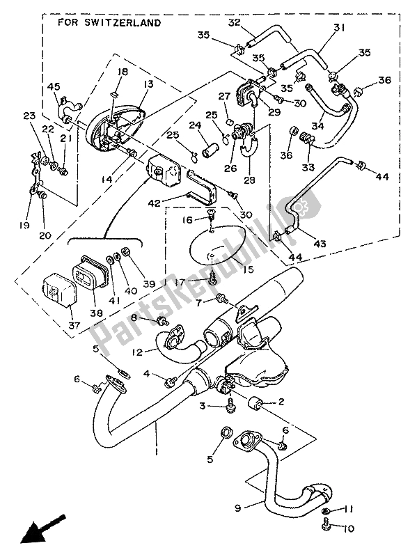 All parts for the Exhaust of the Yamaha XV 250 Virago 1994