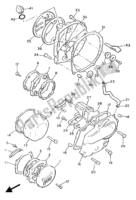 Toutes les pièces pour le Couvercle De Carter 1 du Yamaha XJ 900 1990