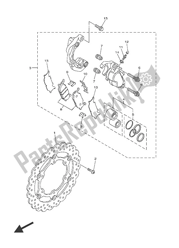 All parts for the Front Brake Caliper of the Yamaha XVS 950 CR 60 TH Anniversy 2016