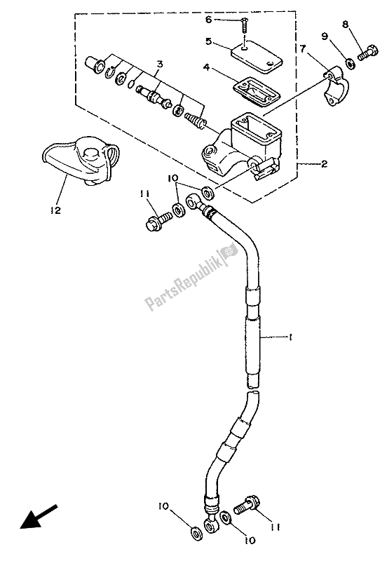 Wszystkie części do Przedni Cylinder G?ówny Yamaha YZ 80 1988