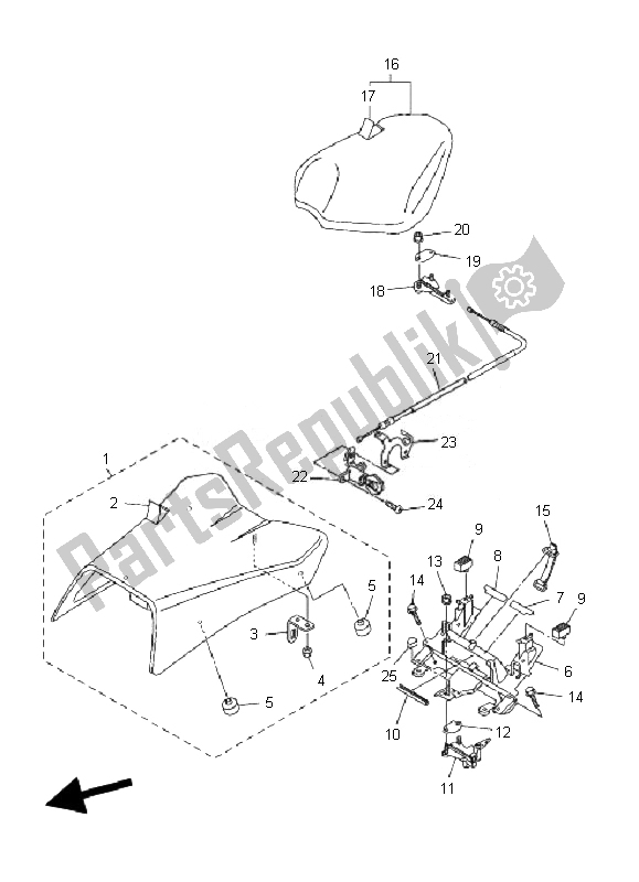 All parts for the Seat of the Yamaha FZ1 S Fazer 1000 2007