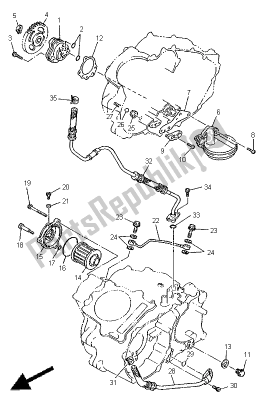 Todas las partes para Bomba De Aceite de Yamaha XT 600E 1998