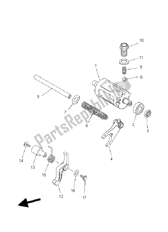 All parts for the Shift Cam & Fork of the Yamaha YFM 450 FX Wolverine Sport 4X4 2006