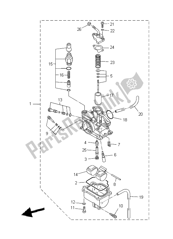 Alle onderdelen voor de Carburator van de Yamaha TT R 90 2004