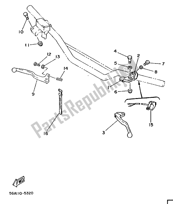 Toutes les pièces pour le Interrupteur Et Levier De Poignée du Yamaha YZ 250 1987