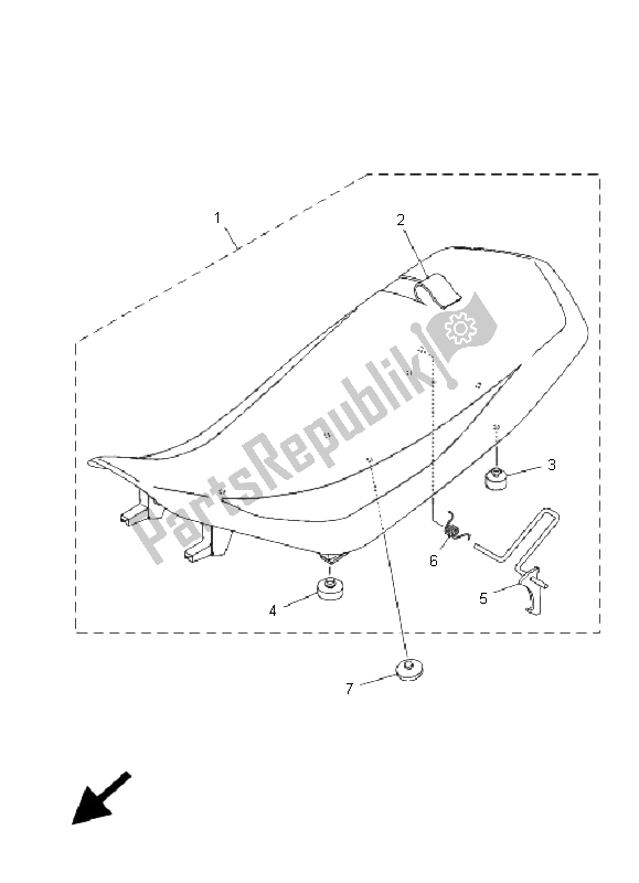 Tutte le parti per il Posto A Sedere del Yamaha YFM 350R 2009