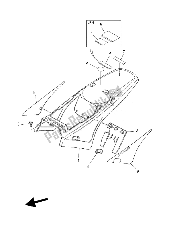 All parts for the Side Cover of the Yamaha PW 80 2007