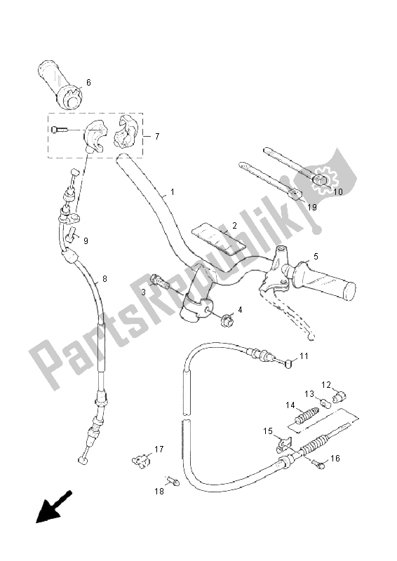 Alle onderdelen voor de Stuurhendel En Kabel van de Yamaha XC 125 Cygnus 2005