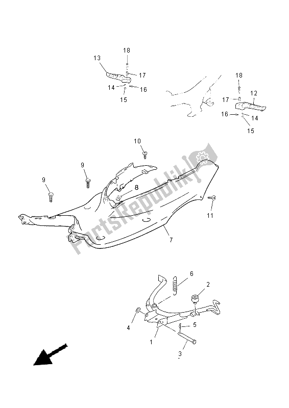 All parts for the Stand & Footrest of the Yamaha CS 50 2015