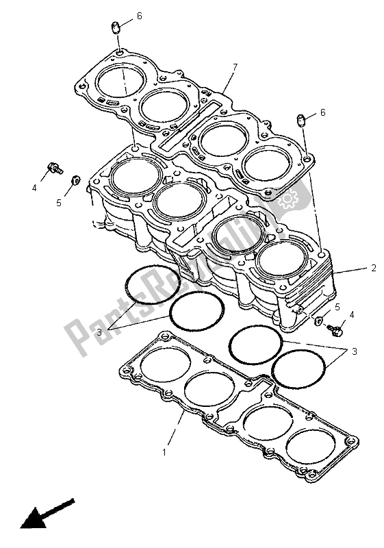 Toutes les pièces pour le Cylindre du Yamaha GTS 1000 1998