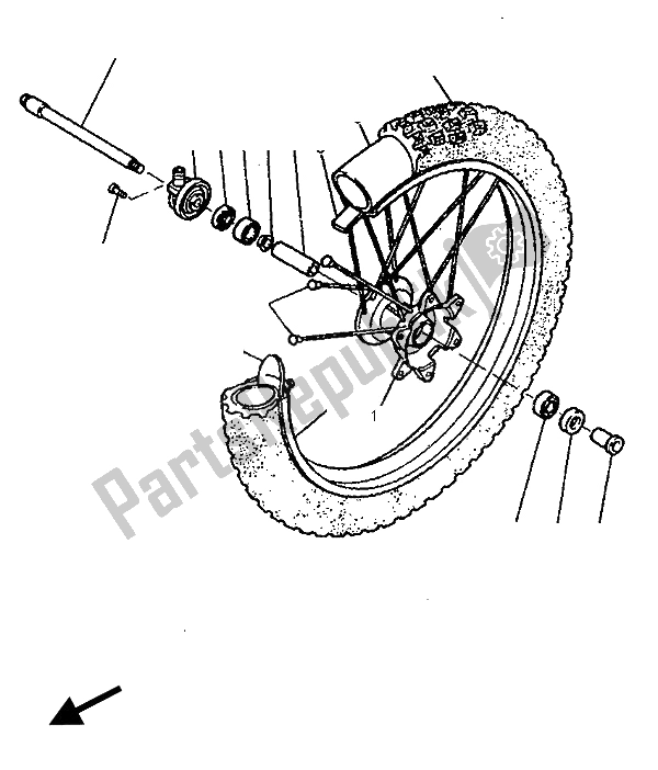 Todas as partes de Roda Dianteira (4lw2) do Yamaha TT 600S 1995