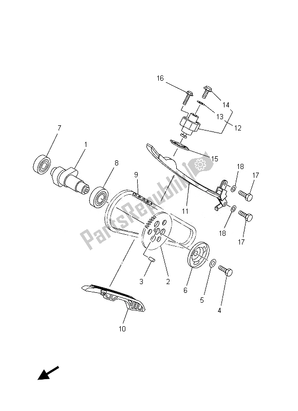 Tutte le parti per il Albero A Camme E Catena del Yamaha YFM 450 Fgpd Grizzly 4X4 2013