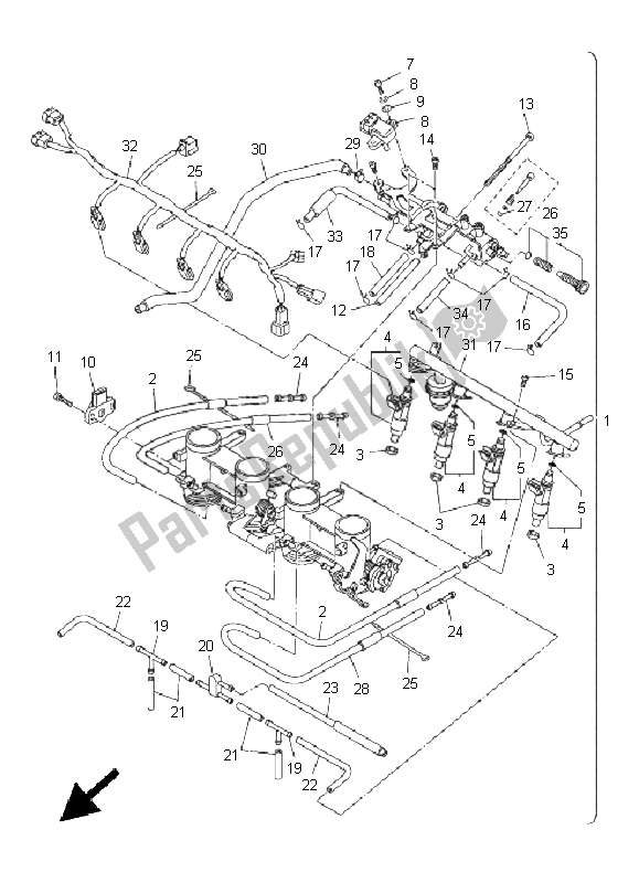 Toutes les pièces pour le Admission 2 du Yamaha FZ6 N 600 2005