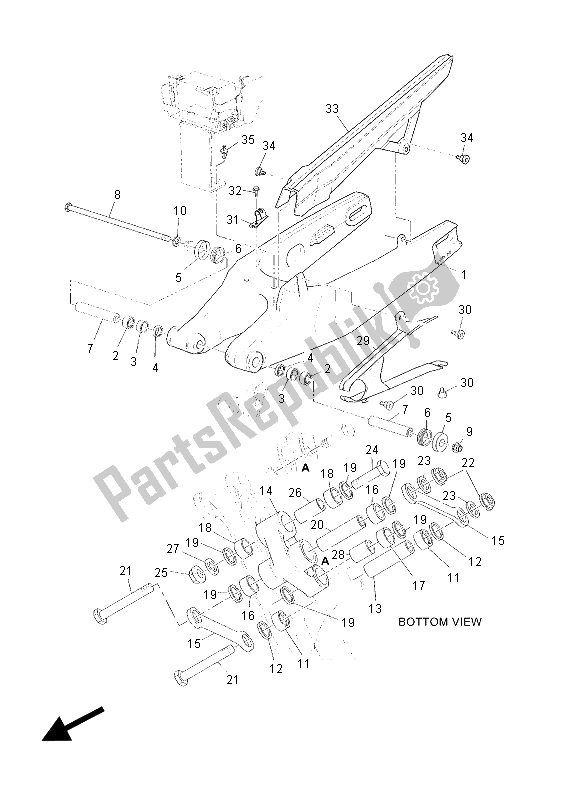 All parts for the Rear Arm of the Yamaha XT 660 ZA Tenere 2015