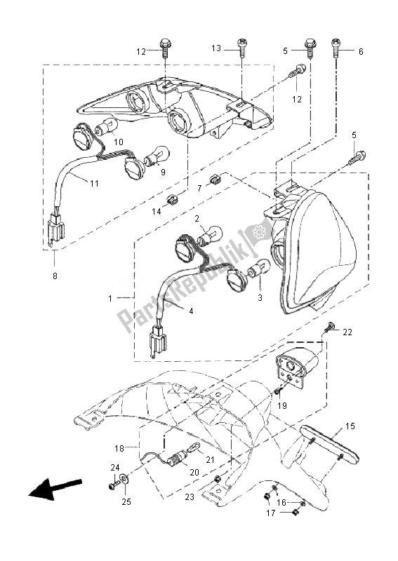 Toutes les pièces pour le Feu Arrière du Yamaha VP 125 X City 2010