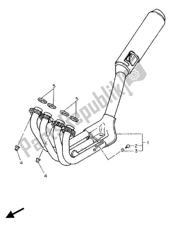 Tutte le parti per il Scarico del Yamaha FZ 750 Genesis 1989