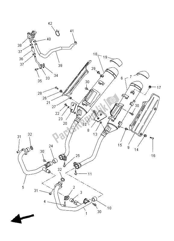 Tutte le parti per il Scarico del Yamaha XT 660R 2004