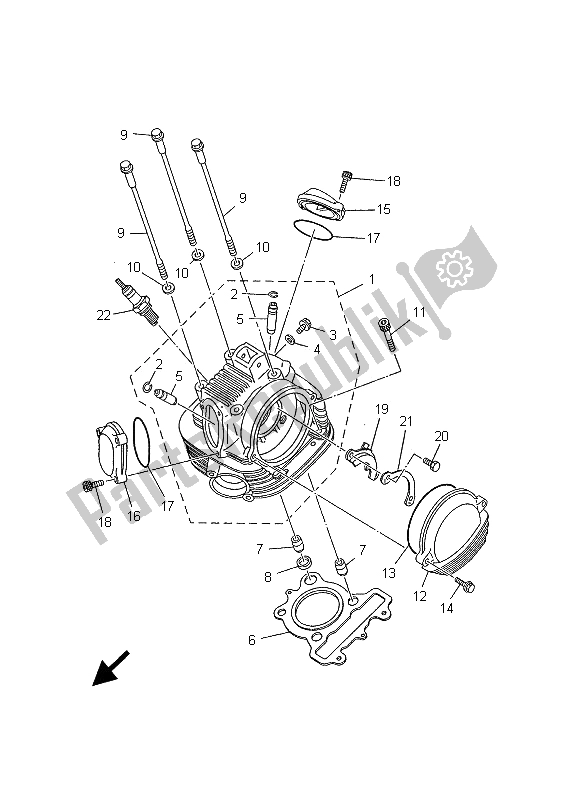 Tutte le parti per il Testata del Yamaha TW 125 2001