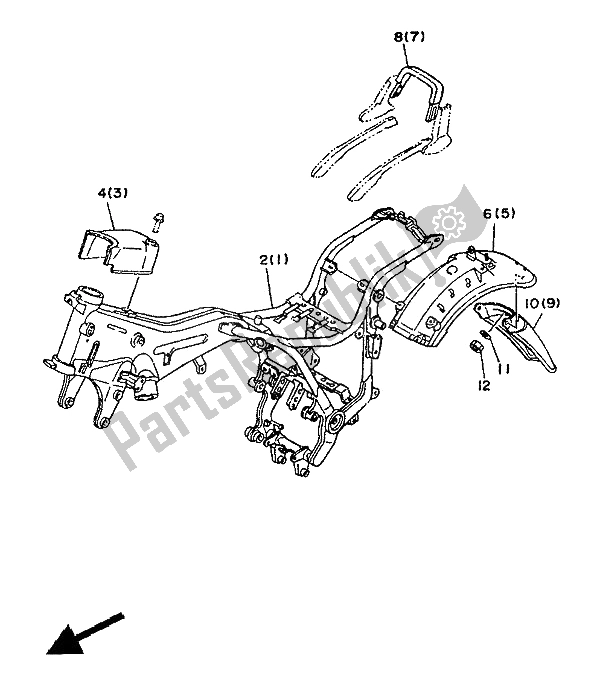 Alle onderdelen voor de Alternatief (chassis) van de Yamaha XV 750 Virago 1992