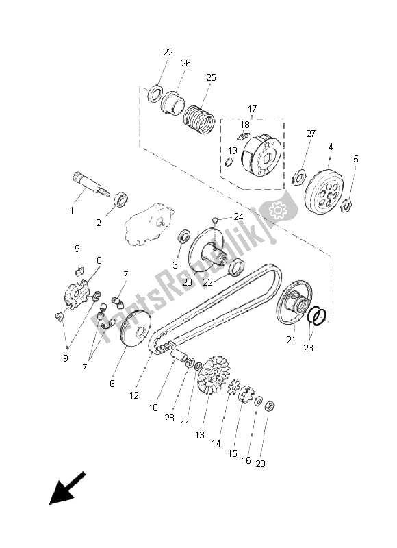 All parts for the Clutch of the Yamaha YQ 50L Aerox Race Replica 2008