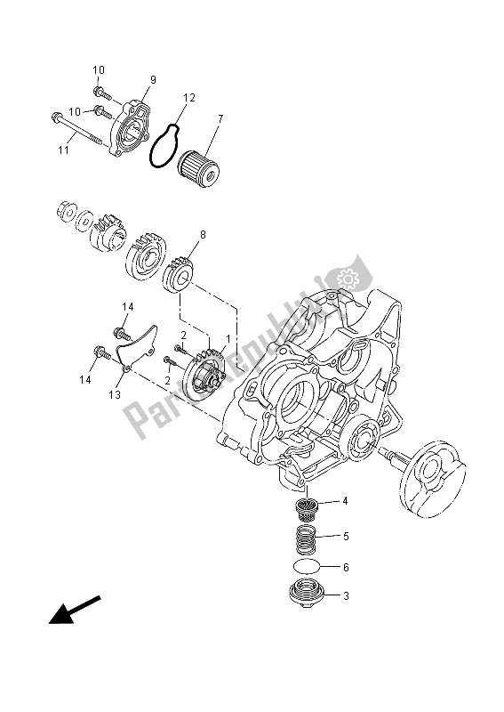 All parts for the Oil Pump of the Yamaha MT 125A 2015