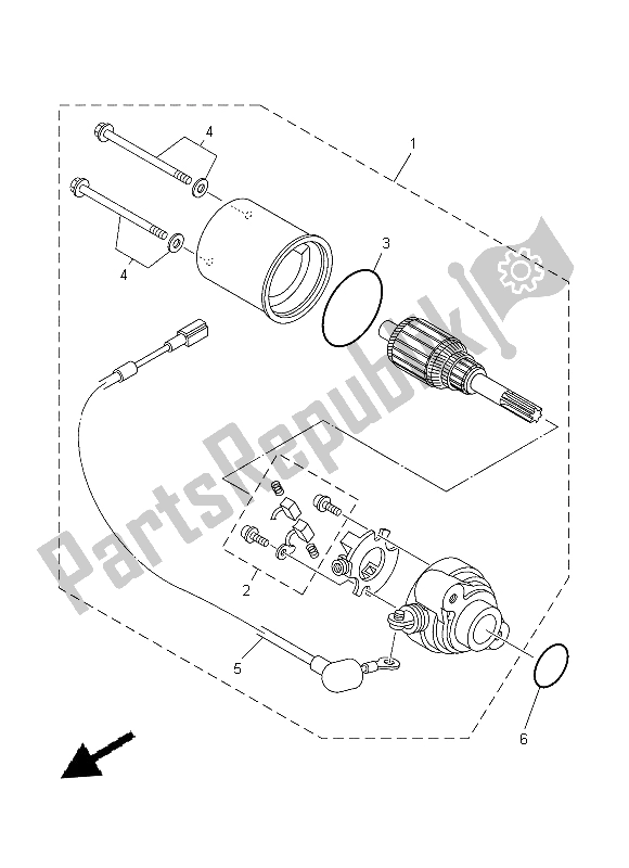 All parts for the Starting Motor of the Yamaha T 135 FI Crypton X 2014