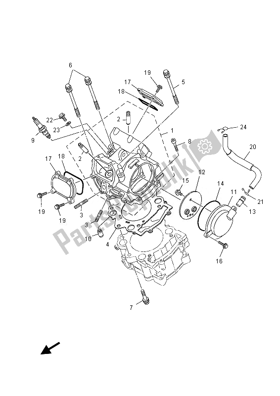 Todas las partes para Cabeza De Cilindro de Yamaha YFM 550 Ffgphd Grizzly 4X4 Yamaha Black 2013