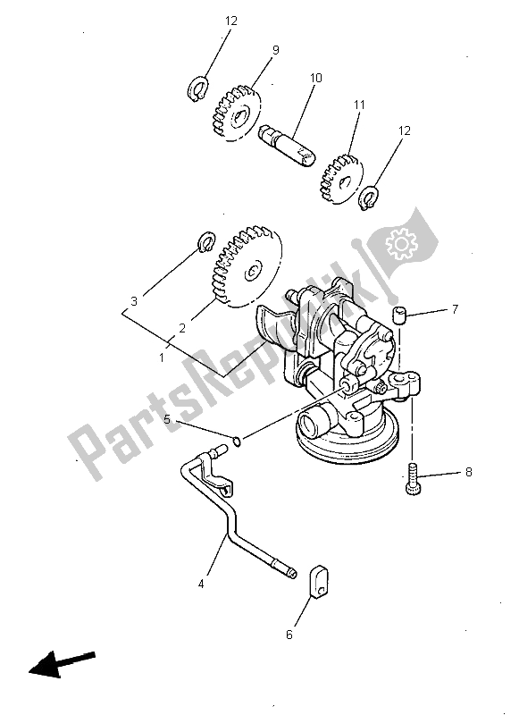 All parts for the Oil Pump of the Yamaha V MAX 12 1200 1997