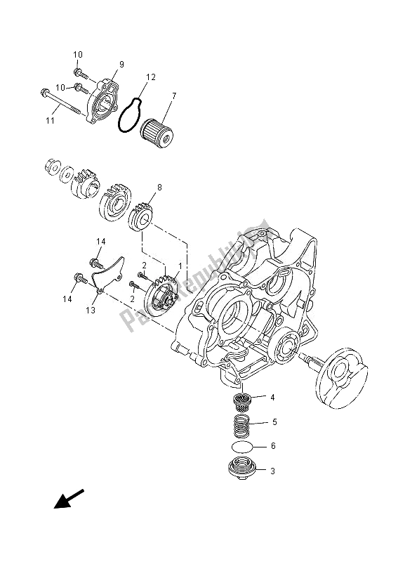 Alle onderdelen voor de Oliepomp van de Yamaha YZF R 125 2013