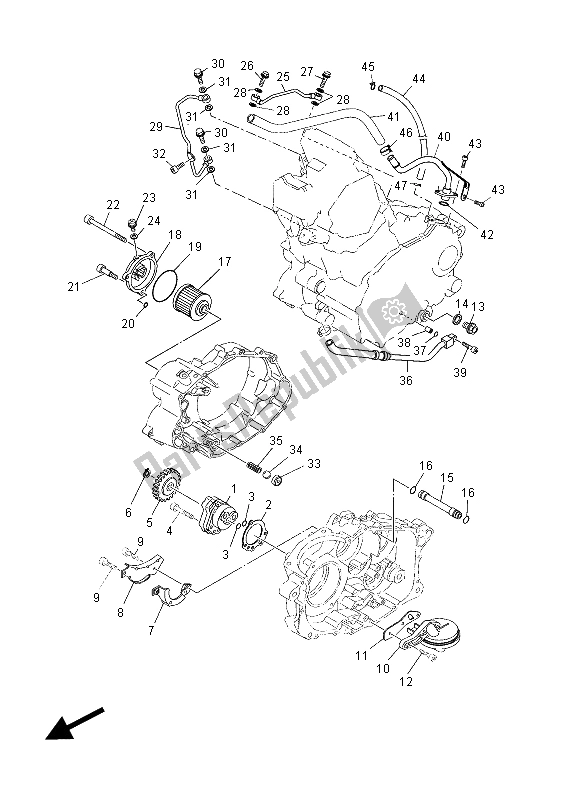 Alle onderdelen voor de Oliepomp van de Yamaha XT 660Z Tenere 2015