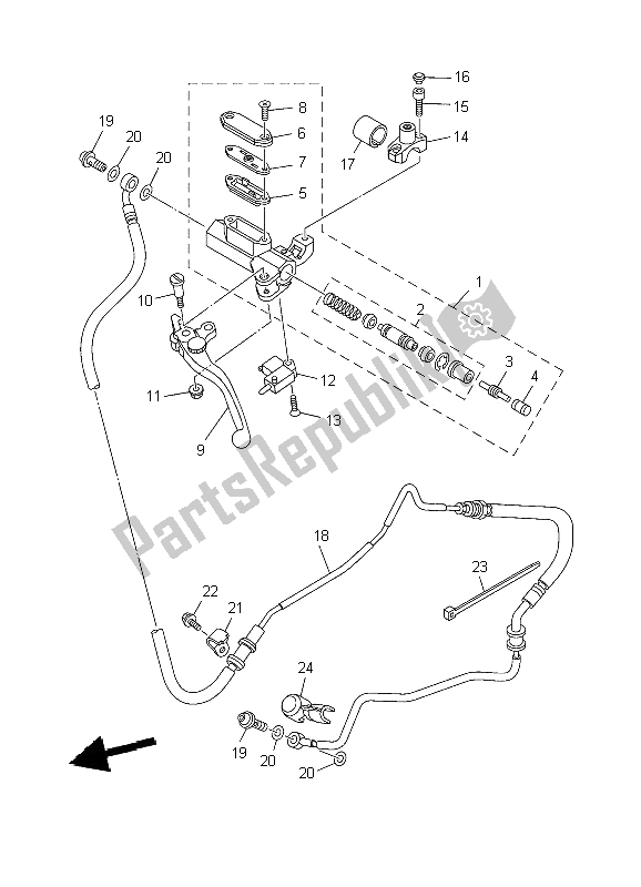 All parts for the Front Master Cylinder 2 of the Yamaha MT 01S 1670 2009