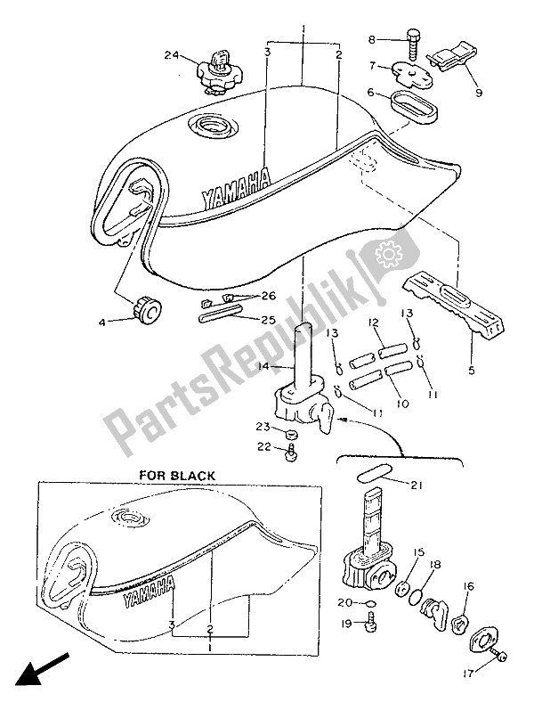 Toutes les pièces pour le Réservoir D'essence du Yamaha XJ 900F 1989