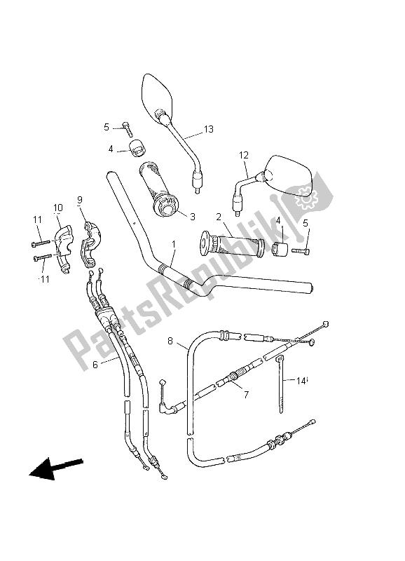 Toutes les pièces pour le Poignée Et Câble De Direction du Yamaha XJ 600S Diversion 2002