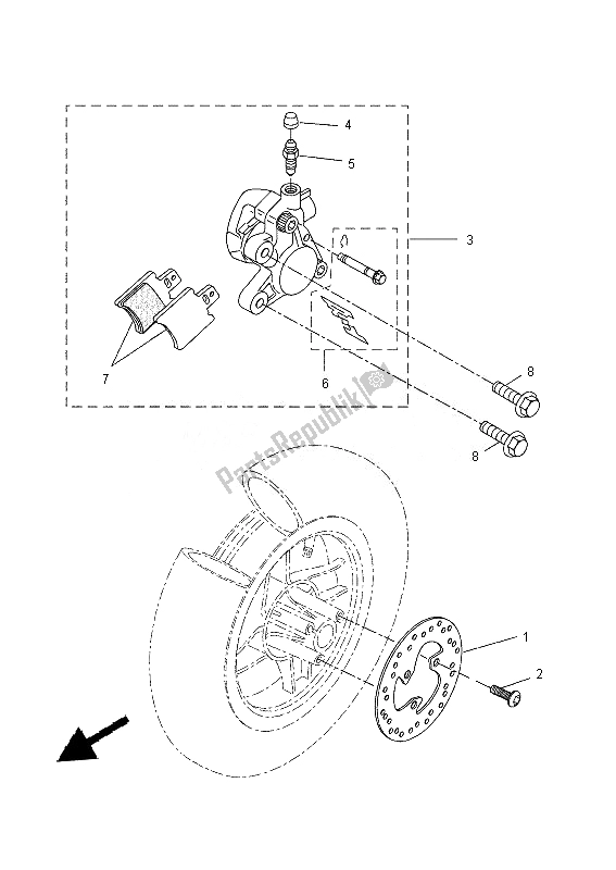 All parts for the Front Brake Caliper of the Yamaha EW 50N 2013