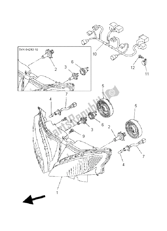 Tutte le parti per il Faro del Yamaha FZ6 S 600 2006