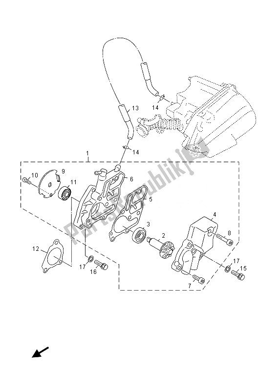 All parts for the Water Pump of the Yamaha YN 50F 2013