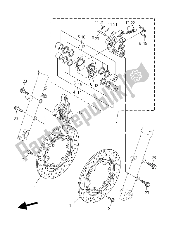 Todas las partes para Pinza De Freno Delantero de Yamaha TDM 900A 2006